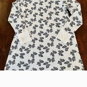 Victoria's Secret White and Black Ribbed NightShirt/Nightgown- Size XL